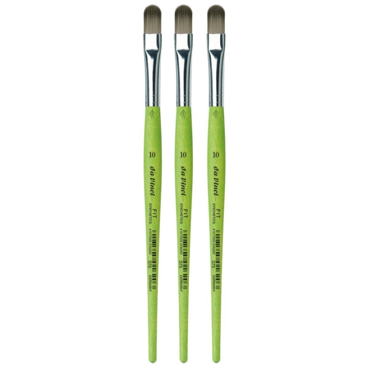 da Vinci FIT Synthetics Student Brush, Synthetic, Acrylic & Tempera, Filbert, Series 375, Size 10, Pack of 3