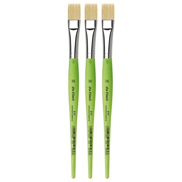 da Vinci FIT Synthetics Student Brush, Synthetic, Acrylic & Oil, Flat, Series 379, Size 16, Pack of 3