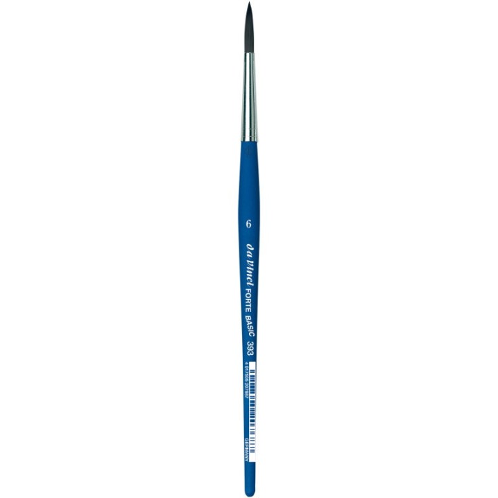 da Vinci FORTE BASIC Student Brush, Synthetic, Acrylic, Round, Series 393, Size 6