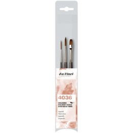 da Vinci COLINEO Synthetic Red Sable, Watercolor & Acrylic, 3 Brush Set