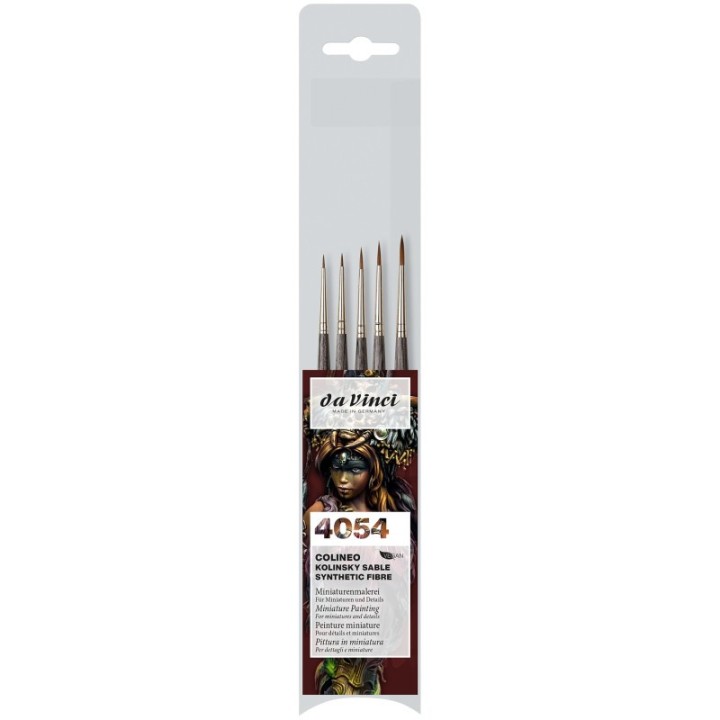 da Vinci COLINEO Synthetic Red Sable, Details & Miniatures, 5 Brush Set