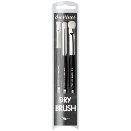 da Vinci DRY BURSH Miniature Painting Brushes, Synthetic, All Paint Types, Assorted, 3 Brush Set