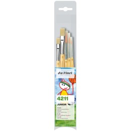 da Vinci JUNIOR Synthetics & JUNIOR BORSTE Synthetic Student Brushes, Synthetic, Acrylic & Tempera, Assorted, 5 Brush Set