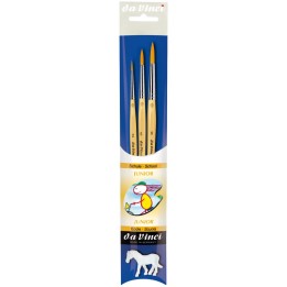 da Vinci JUNIOR Synthetics Student Brushes, Synthetic, Acrylic & Tempera, Round, Series 303, Assorted Sizes, 3 Brush Set