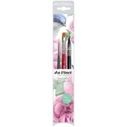 da Vinci CASANEO, NOVA & COSMOTOP-SPIN Botanical Art Brush Set, Synthetic, Watercolor, Assorted, 3 Brush Set