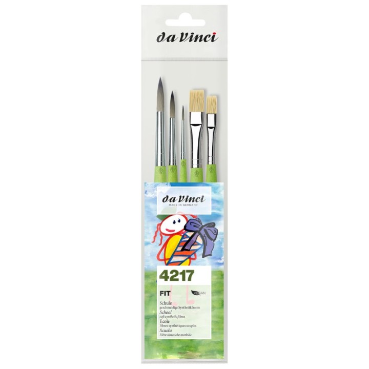 da Vinci FIT Synthetics Student & Hobby Brushes, Synthetic, All Paint Types, Assorted, 5 Brush Set