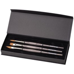 da Vinci COLINEO Synthetic Red Sable, Watercolor, 3 Brush Set in Gift Box with Magnetic Snap