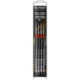 da Vinci MICRO-NOVA Miniature Brushes, Synthetic, Acrylic & Oil, Round, Series 170, 4 Brush Set