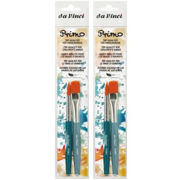 da Vinci PRIMO Preschool Brushes, Synthetics, Tempera, Blue Handles, Assorted Sizes, 2 Per Set, 2 Sets