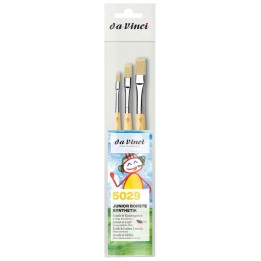 da Vinci JUNIOR BORSTE Synthetic Student Brush, Synthetic, Acrylic, Flat, Series 329, Assorted Sizes, 3 Brush Set