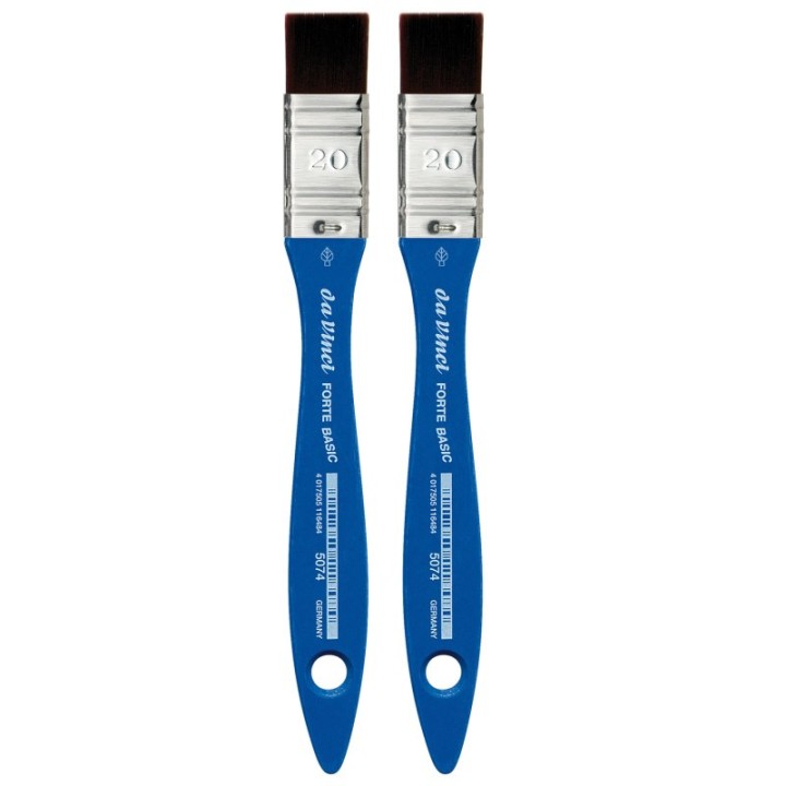 da Vinci FORTE BASIC Mottler Brush, Synthetic, Acrylic, Flat, Series 5074, Size 20, Pack of 2