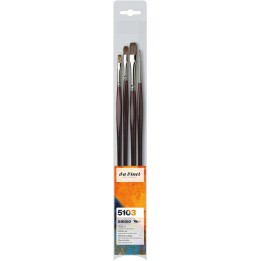 da Vinci GRIGIO Classic Painting Brushes, Synthetic, Oil, Assorted, 3 Brush Set