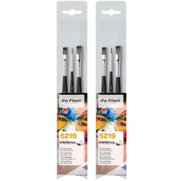 da Vinci SYNTHETICS Facepainting Brushes, Acrylic & Tempera, Assorted, 3 Per Set, 2 Sets