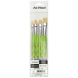 da Vinci FIT Synthetics Student Brushes, Synthetic, Acrylic & Oil, Flat, Series 379, 7 Brush Set