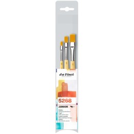da Vinci JUNIOR Synthetics Hobby Brushes, Synthetic, Acrylic & Tempera, Series 304, Assorted Sizes, 3 Brush Set