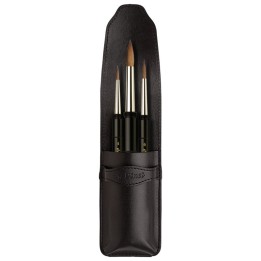 da Vinci MAESTRO Pocket Travel Brushes, Kolinsky Red Sable, Watercolor, Round, Series 1503, Assorted, 3 Brush Set