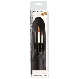 da Vinci COSMOTOP-SPIN Pocket Travel Brush, Synthetic, Watercolor, Round, Series 1573, 3 Brush Set