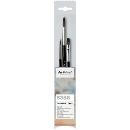 da Vinci CASANEO Assorted Wash, Extra Soft Synthetic, Watercolor, 3 Brush Set