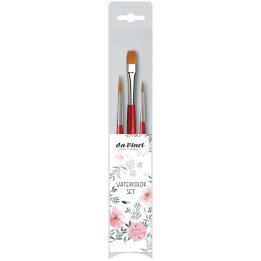 da Vinci Artist Signature Collection by May & Berry Design Studio, Watercolor Brushes, Assorted, 3 Brush Set
