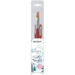 da Vinci Artist Signature Collection by May & Berry Design Studio (Winter Wonder), Watercolor Brushes, Assorted, 3 Brush Set