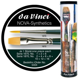 da Vinci NOVA Restoration Brushes, Synthetic, Acrylic & Oil, Assorted, 10 Brush Set in Gift Tin