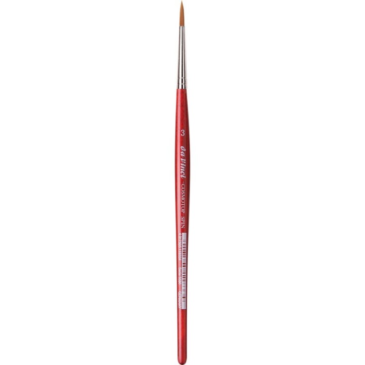da Vinci COSMOTOP-SPIN Silkpainting Brush, Synthetic, Watercolor, Round, Size 3