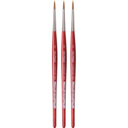 da Vinci COSMOTOP-SPIN Silkpainting Brush, Synthetic, Watercolor, Round, Size 3, Pack of 3