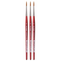 da Vinci COSMOTOP-SPIN Silkpainting Brush, Synthetic, Watercolor, Round, Size 4, Pack of 3
