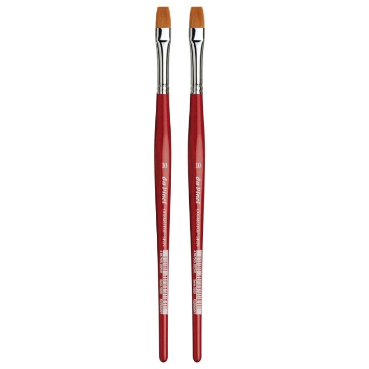 da Vinci COSMOTOP-SPIN Silkpainting Brush, Synthetic, Watercolor, Flat, Size 10, Pack of 2
