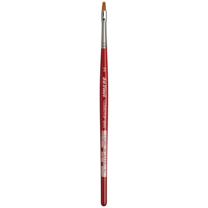 da Vinci COSMOTOP-SPIN Silkpainting Brush, Synthetic, Watercolor, Flat, Size 2