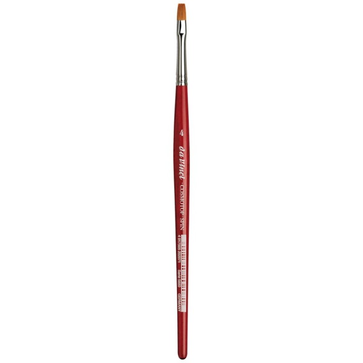 da Vinci COSMOTOP-SPIN Silkpainting Brush, Synthetic, Watercolor, Flat, Size 4