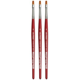 da Vinci COSMOTOP-SPIN Silkpainting Brush, Synthetic, Watercolor, Flat, Size 4, Pack of 3