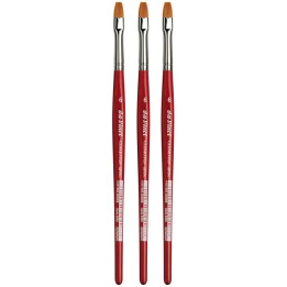 da Vinci COSMOTOP-SPIN Silkpainting Brush, Synthetic, Watercolor, Flat, Size 6, Pack of 3