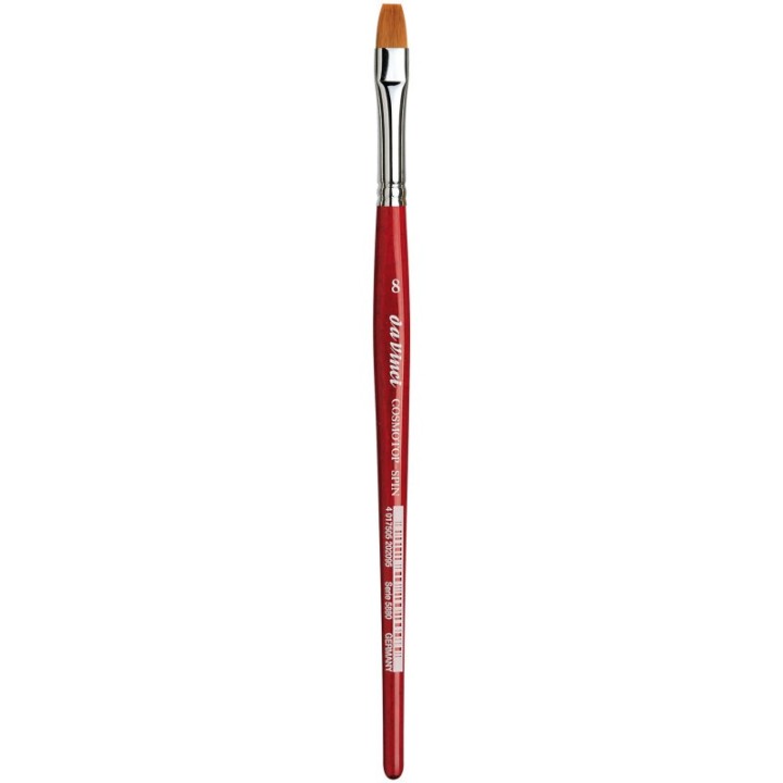 da Vinci COSMOTOP-SPIN Silkpainting Brush, Synthetic, Watercolor, Flat, Size 8