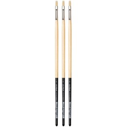 da Vinci CHUNEO Synthetic Hog Bristle, Oil, Flat, Series 7129, Size 4, Pack of 3