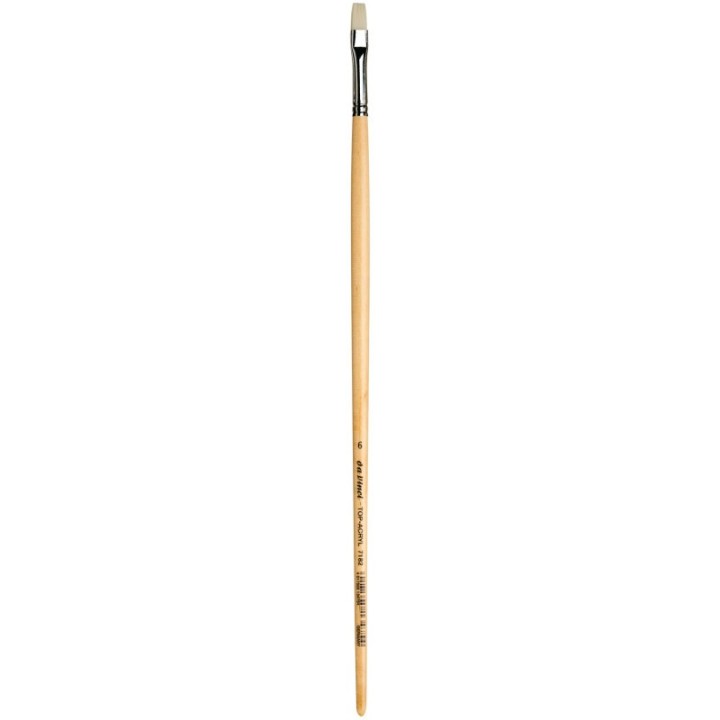 da Vinci TOP-ACRYL Bright White Brush, Synthetic, Acrylic & Oil, Flat, Series 7182, Size 6