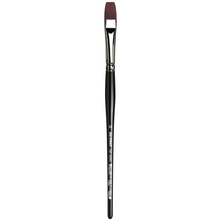 da Vinci TOP-ACRYL Bright Red-Brown Brush, Synthetic, Acrylic & Oil, Flat, Series 7185K, Size 14