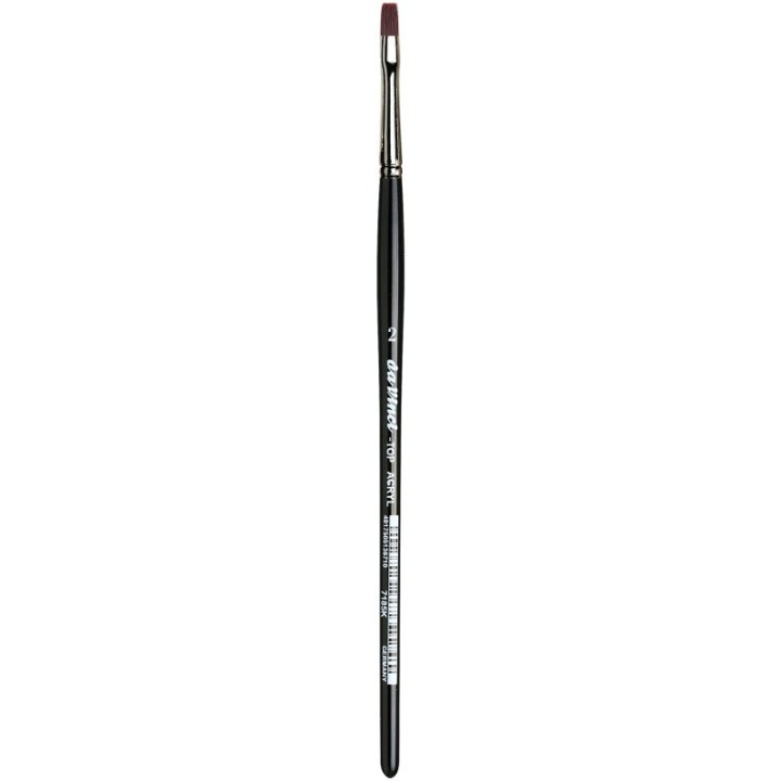 da Vinci TOP-ACRYL Bright Red-Brown Brush, Synthetic, Acrylic & Oil, Flat, Series 7185K, Size 2