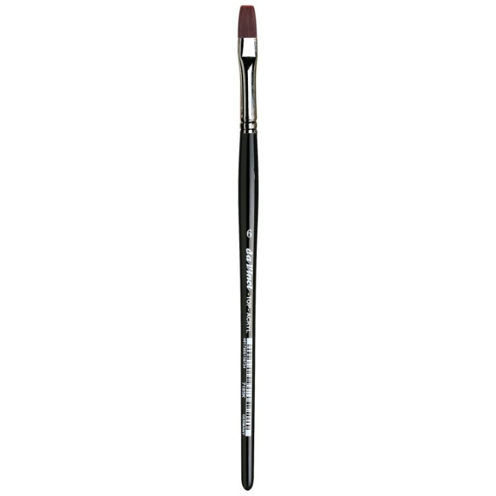 da Vinci TOP-ACRYL Bright Red-Brown Brush, Synthetic, Acrylic & Oil, Flat, Series 7185K, Size 6