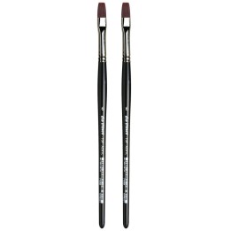 da Vinci TOP-ACRYL Bright Red-Brown Brush, Synthetic, Acrylic & Oil, Flat, Series 7185K, Size 6, Pack of 2