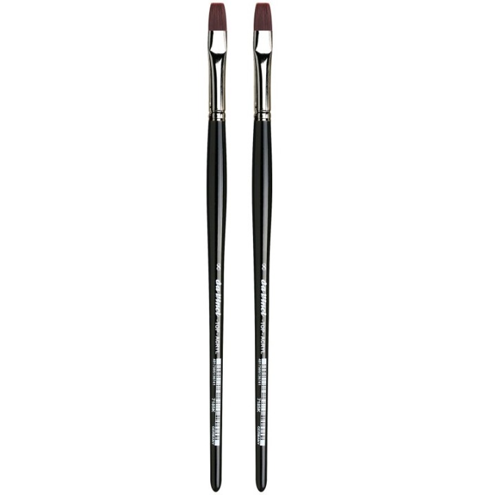 da Vinci TOP-ACRYL Bright Red-Brown Brush, Synthetic, Acrylic & Oil, Flat, Series 7185K, Size 8, Pack of 2