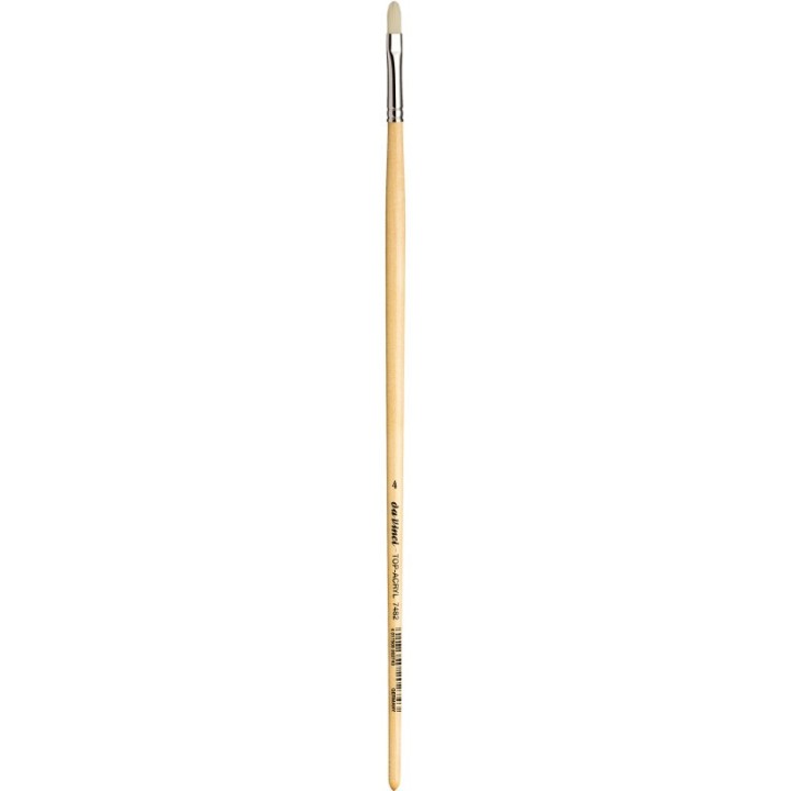 da Vinci TOP-ACRYL White Brush, Synthetic, Acrylic & Oil, Filbert, Series 7482, Size 4