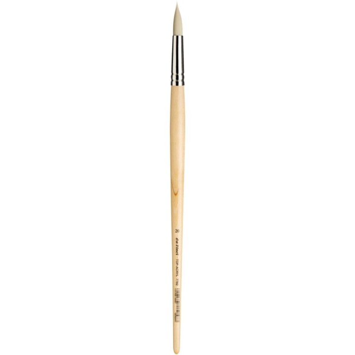 da Vinci TOP-ACRYL White Brush, Synthetic, Acrylic & Oil, Round, Series 7782, Size 20