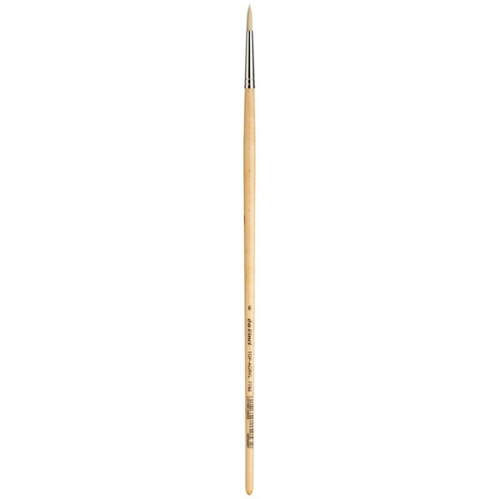 da Vinci TOP-ACRYL White Brush, Synthetic, Acrylic & Oil, Round, Series 7782, Size 6
