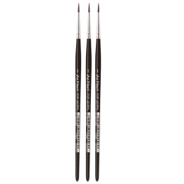 da Vinci TOP-ACRYL Red-Brown Brush, Synthetic, Acrylic & Oil, Round, Series 7785K, Size 1, Pack of 3