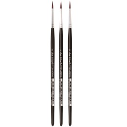 da Vinci TOP-ACRYL Red-Brown Brush, Synthetic, Acrylic & Oil, Round, Series 7785K, Size 2, Pack of 3