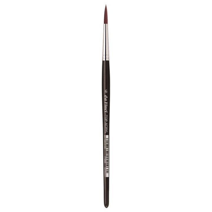da Vinci TOP-ACRYL Red-Brown Brush, Synthetic, Acrylic & Oil, Round, Series 7785K, Size 6