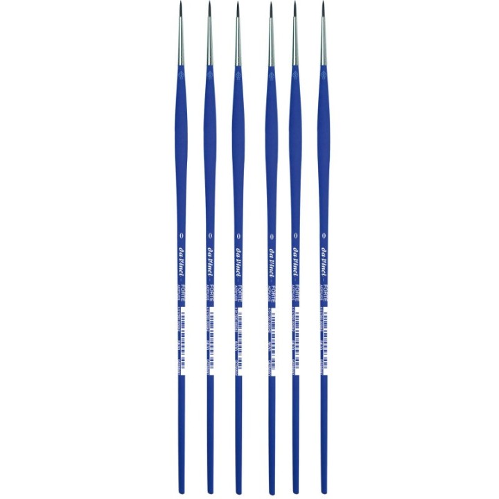 da Vinci FORTE-Acrylics Student Brush, Synthetic, Acrylic & Oil, Round, Series 8630, Size 0, Pack of 6