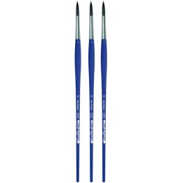 da Vinci FORTE-Acrylics Student Brush, Synthetic, Acrylic & Oil, Round, Series 8630, Size 12, Pack of 3