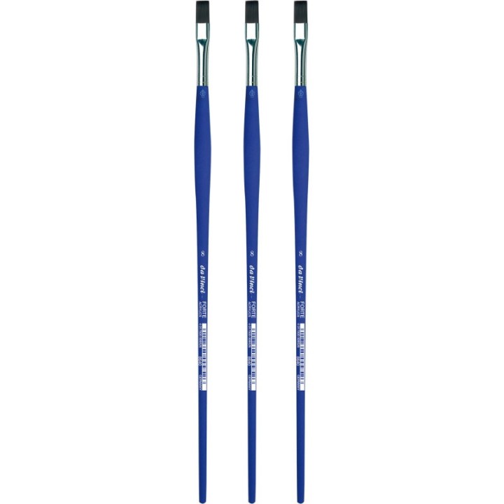 da Vinci FORTE-Acrylics Student Brush, Synthetic, Acrylic & Oil, Flat, Series 8640, Size 8, Pack of 3